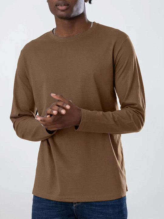 Long Sleeve Brown Blouse