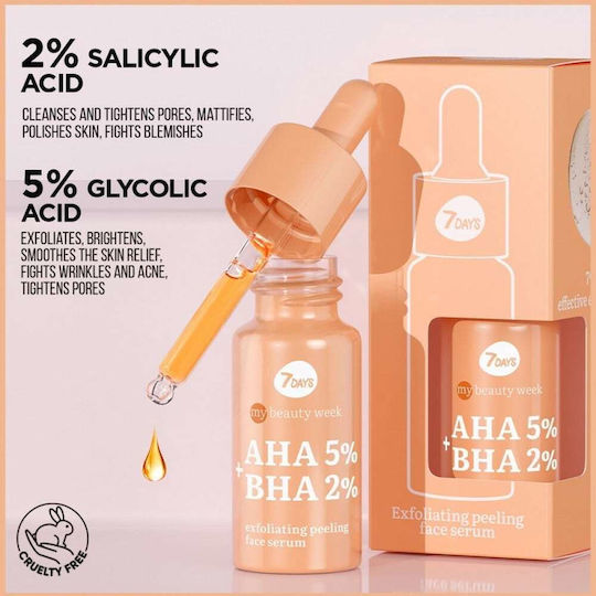 7DAYS My Beauty Week AHA 5%+BHA 2% Ser pentru Peeling Facial 20ml