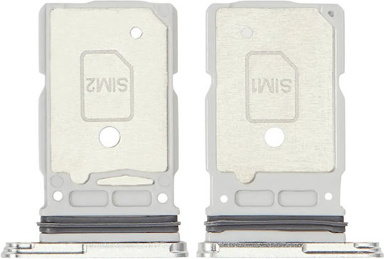 Dual SIM Kartenhalter Samsung Galaxy S25 Ultra Titanium Weiß Silber