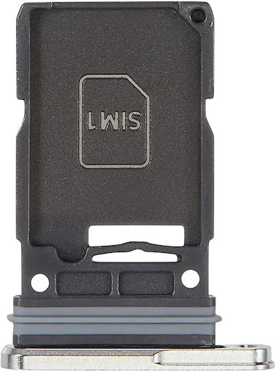 Single SIM-Kartenhalter Samsung Galaxy S25 Ultra Titan Weiß Silber