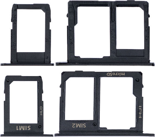 Sim Card Tray Samsung Galaxy J8 J810 2018 Black 2 Piece Set