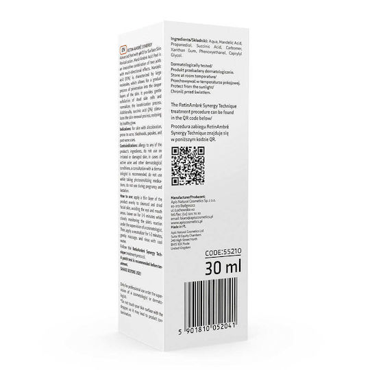 Acid Peel Retin-ambre Synergy 15% Acid Mandelic 2% Acid Succinic 30 Ml