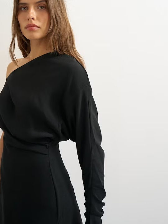 Damen Bluse mit einem Schulter Karierter Schwarze