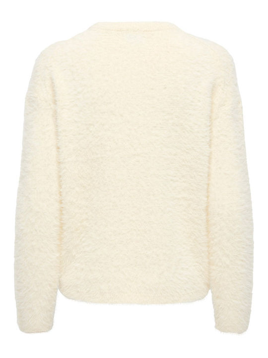 Damen Langärmeliges Pullover Weiß