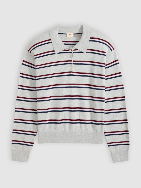 Damen Bluse Gestreift Graue