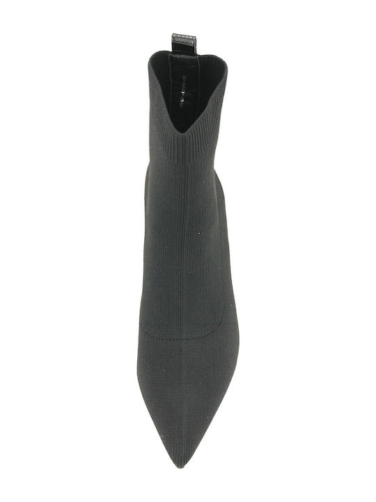 Leder Damen Stiefeletten Schwarz