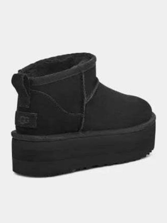 Classic Ultra Mini Platform Suede Women's Ankle Boots Brown