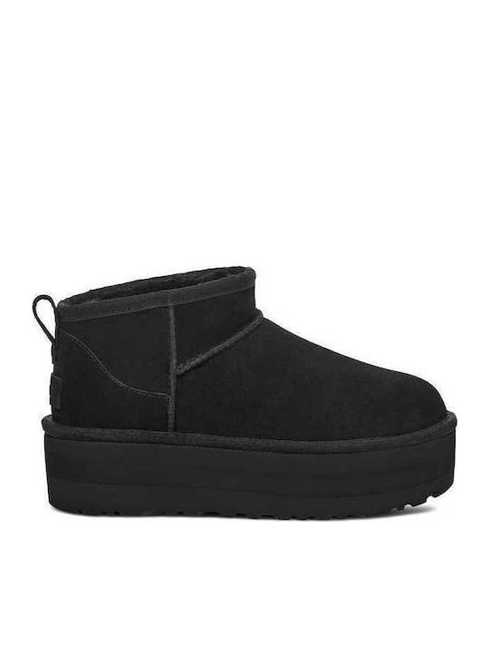 Classic Ultra Mini Platform Suede Women's Ankle Boots Brown