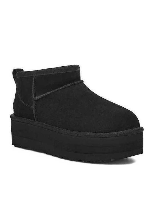 Classic Ultra Mini Platform Suede Women's Ankle Boots Brown