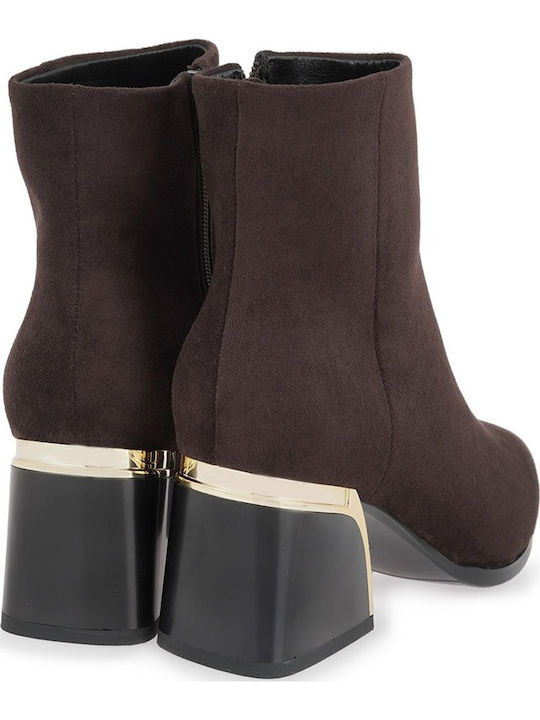 Damen Stiefeletten mit Absatz Braun