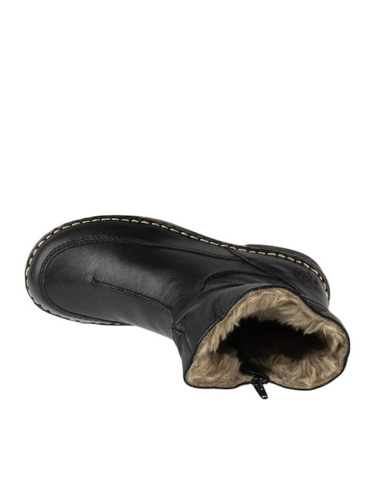 Leder Damen Stiefeletten Astragalou Schwarz