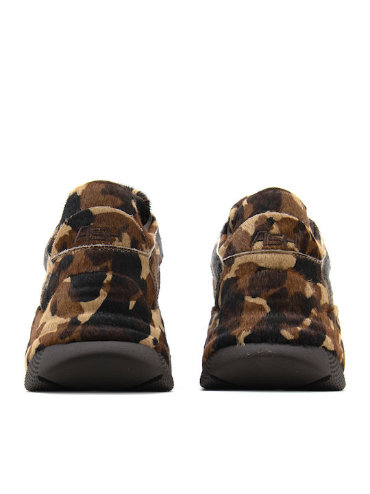 Addict Bis Women's Chunky Sneakers Brown Black Beige