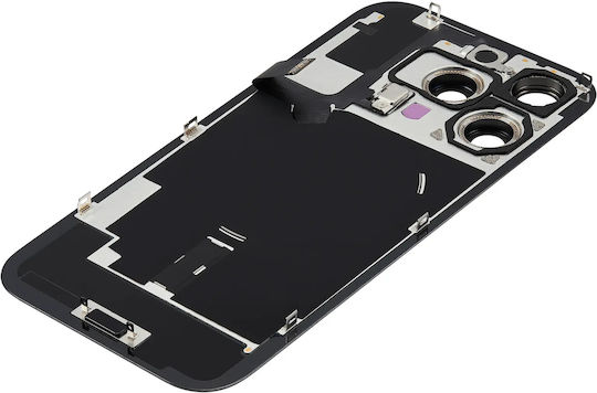 Back Glass W Magsafe Magnet & Nfc & Flashlight Flex Iphone 16 Pro No Logo Aftermarket Black Titanium