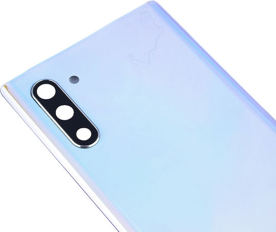 Back Cover Glass Camera Lens Samsung Galaxy Note 10 Service Pack Aura Glow Silver