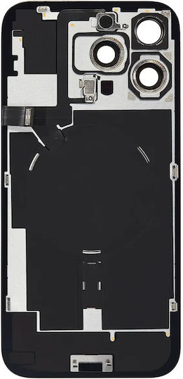 Back Glass W Magsafe Magnet & Nfc & Flashlight Flex Iphone 16 Pro Max No Logo Aftermarket White Titanium