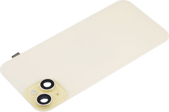 Back Glass W Magsafe Magnet & Nfc & Flashlight Flex iPhone 15 Plus Kein Logo Aftermarket Gelbes