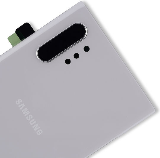 Back Cover Glass Camera Lens Samsung Galaxy Note 10 Plus 5g Service Pack Aura White