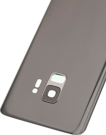 Sticlă Capac Spate Lentilă Cameră Samsung Galaxy S9 Fără Logo Aftermarket Plus Argintiu