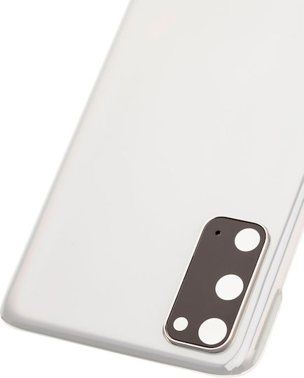 Back Cover Glass Camera Lens Samsung Galaxy S20 5g No Logo Aftermarket Plus Cloud White