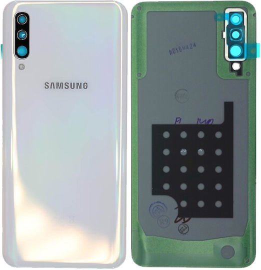 Back Cover Glass Camera Lens Samsung Galaxy A50 A505 2019 Service Pack White