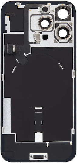 Back Glass W Magsafe Magnet Und Nfc Und Taschenlampe Flex Für iPhone 17 Pro Max Service Pack Weiß Titanium