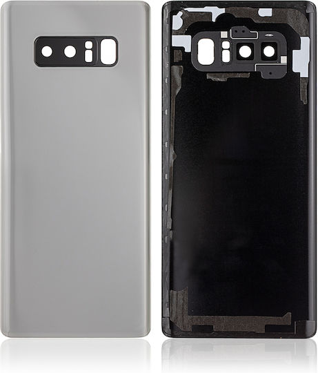 Back Cover Glass Camera Lens Samsung Galaxy Note 8 No Logo Aftermarket Plus Silver