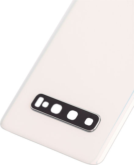 Back Cover Glass Kameraobjektiv Samsung Galaxy S10 Service Pack Prisma Weiß