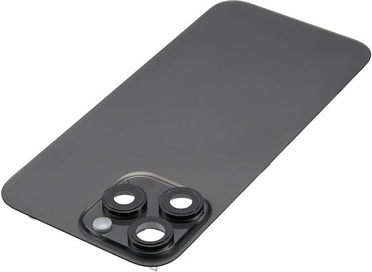 Back Glass W Magsafe Magnet & Nfc & Flashlight Flex Iphone 16 Pro Max No Logo Aftermarket Black Titanium