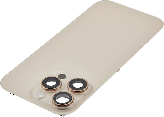 Задно Стъкло С Магнит Magsafe И Nfc И Фенер Гъвкав Кабел За Iphone 16 Pro Без Лого Следпазарен Пустинен Титаний