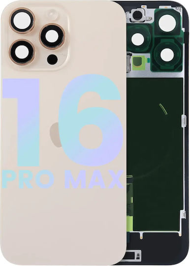Back Glass W Magsafe Magnet & Nfc & Flashlight Flex Iphone 16 Pro Max Genuine Oem Desert Titanium