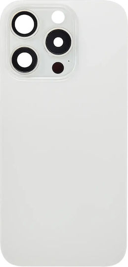 Задно Стъкло С Magsafe Магнит Iphone 15 Pro Без Лого Следпазарен Бял Титанов