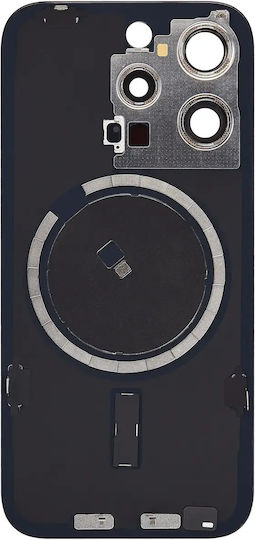 Back Glass W Magsafe Magnet iPhone 15 Pro Kein Logo Aftermarket Schwarz Titanium