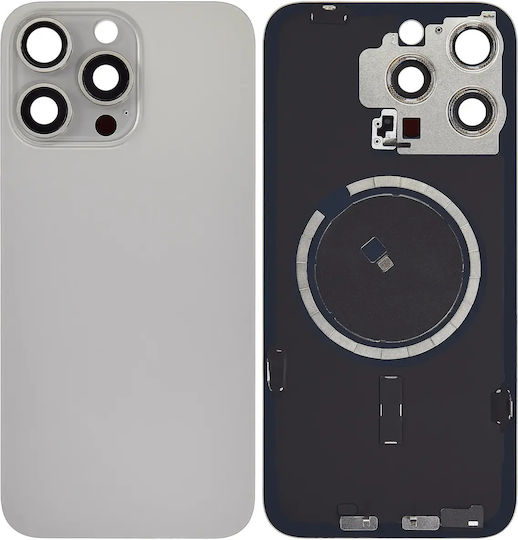 Rückglas W Magsafe Magnet iPhone 15 Pro Max Kein Logo Aftermarket Natürlicher Titan