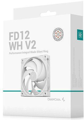 FD12 Wh V2 Case Fan 120mm (2500rpm / 79cfm) Without LED Lighting and 4-Pin PWM Connection White Edition