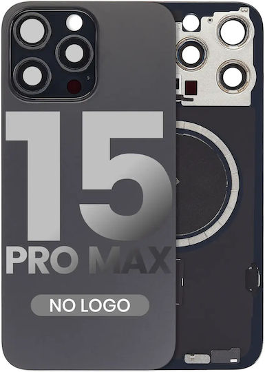 Задно Стъкло С Магнит W Magsafe За Iphone 15 Pro Max Без Лого Следпазарен Черен Титаниев