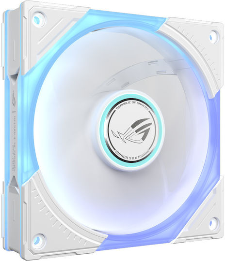 Rog Eurux GR120 Reverse Blade Case Fan 2200rpm 70cfm with ARGB Lighting and 4-Pin PWM Connection White Edition