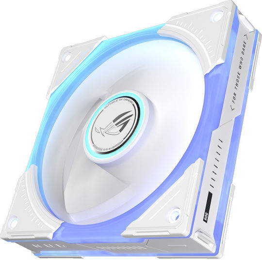 Rog Eurux GR120 Reverse Blade Case Fan 2200rpm 70cfm with ARGB Lighting and 4-Pin PWM Connection White Edition