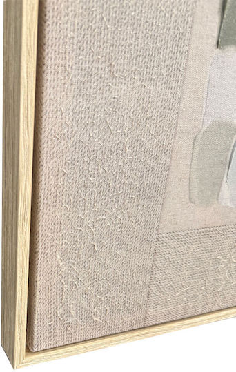 Sereno Decorative Framed Painting 80x120x4cm Canvas Mint Beige Wood 1pc