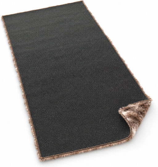 My Home Luxury Shaggy 3D Premium Soft Touch Non-Slip Rectangular Brown Rug 80x140cm