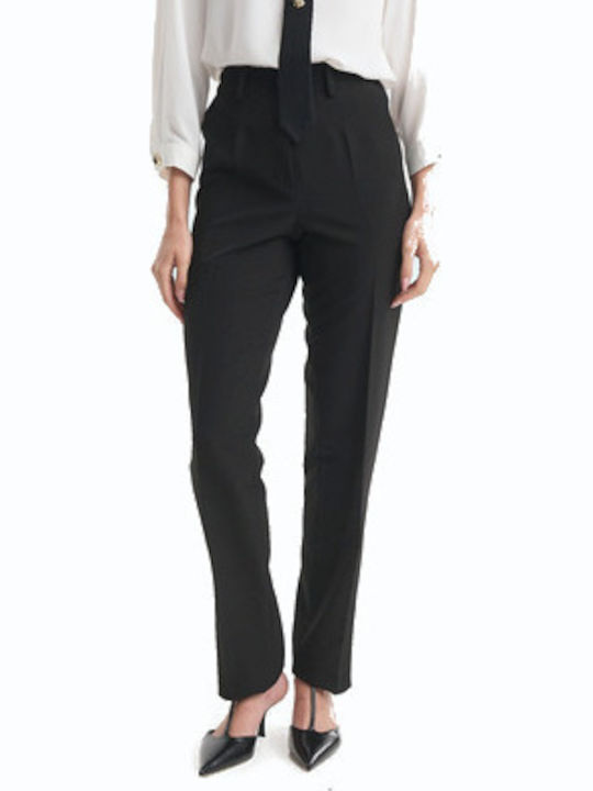 Damen Hochgebirge Stoff Hose mit Gummiband Schwarz