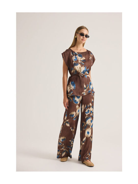 Damen Braunes Set mit Hose