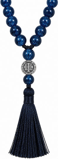 Orthodox Prayer Beads 30 Beads Blue Black Tassel