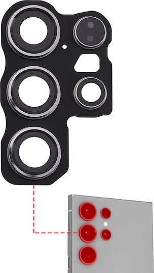 Back Kameraobjektiv Abdeckung Gehäuse Ring Samsung Galaxy S24 Ultra 5G Titanium Schwarz