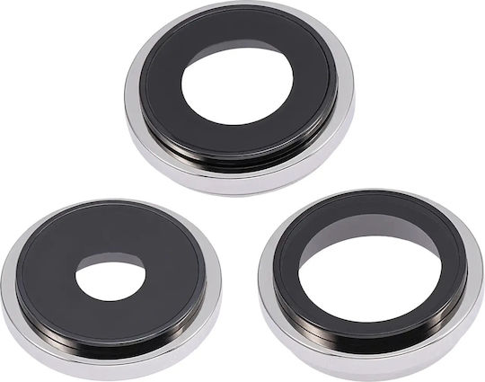 Backkamera-Objektivrahmen und Rahmen Iphone 14 Pro 14 Pro Max 3-teilige Set Aftermarket Plus Silber
