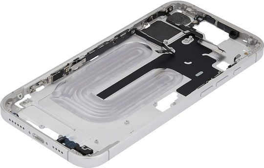 Mid-frame Housing Power Volume Button Iphone 16 Plus Us Version Aftermarket Plus White