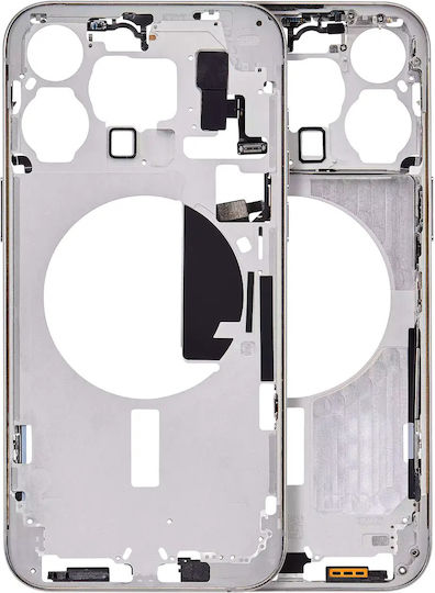 Mid-frame Housing W Small Parts Iphone 15 Pro Max Eu Global Version Aftermarket Plus White Titanium