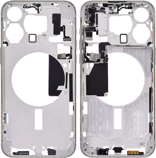 Mid-frame Housing W Small Parts Iphone 15 Pro Max Eu Global Version Aftermarket Plus White Titanium
