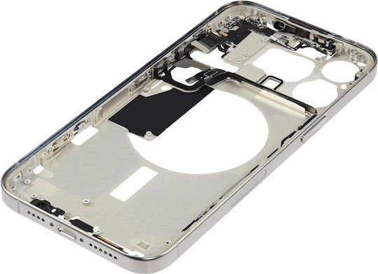Mid-frame Housing W Small Parts Iphone 15 Pro Max Us Version Aftermarket Plus White Titanium