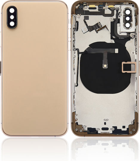 Back Housing Small Components Pre-installed Iphone Xs No Logo Aftermarket Plus Gold
