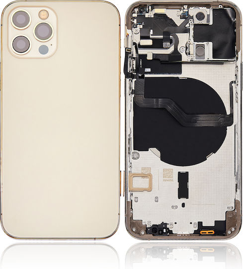 Back Housing W Small Parts Iphone 12 Pro Eu Global Version Aftermarket Plus Gold